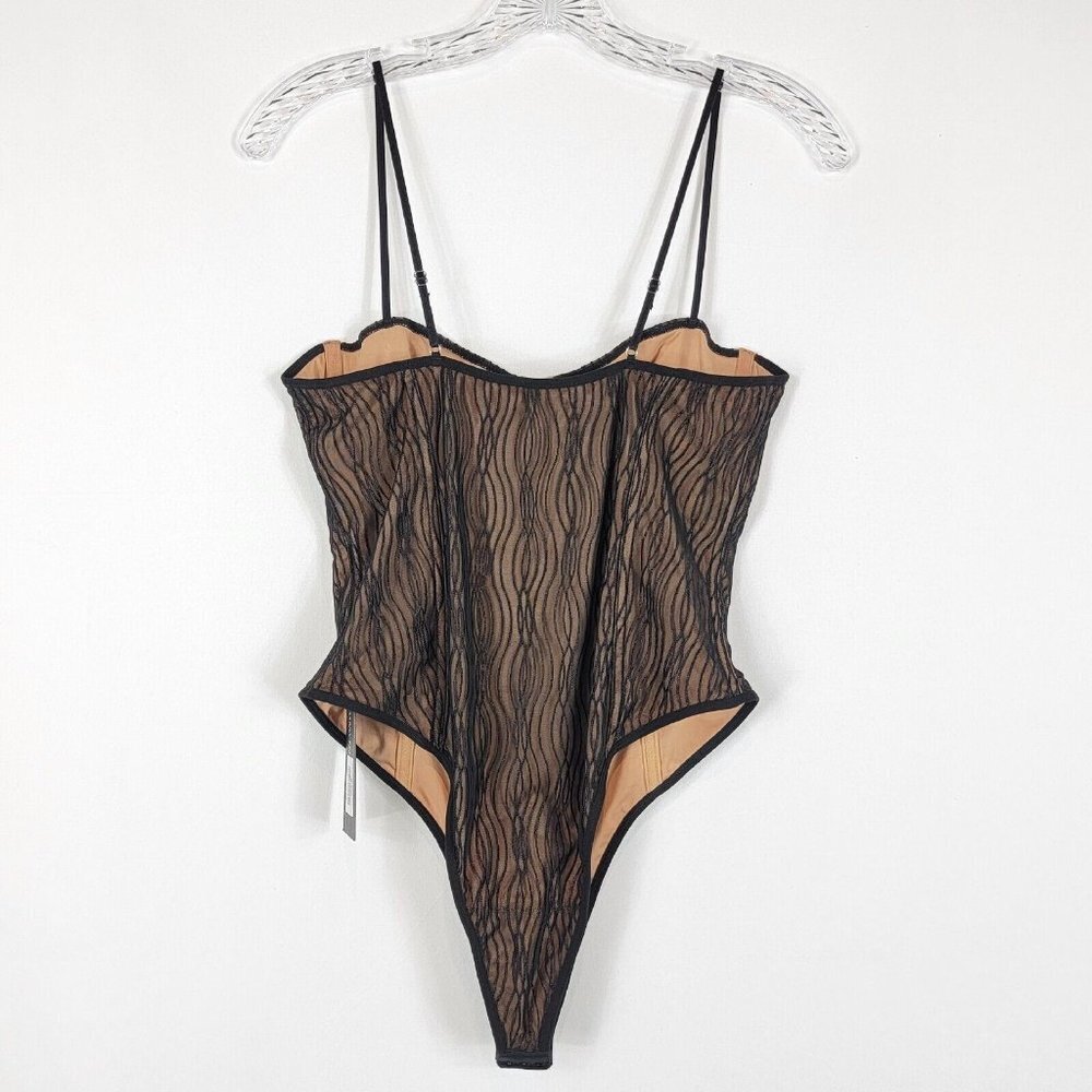 White Fox Keep Wishing Mesh Bodysuit Black L Coquette Fairy Grunge Whimsigoth - Picture 2 of 16